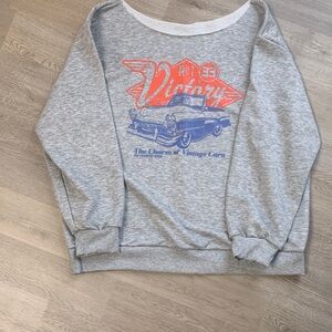 Gray Victory Car Print Women's Sweater